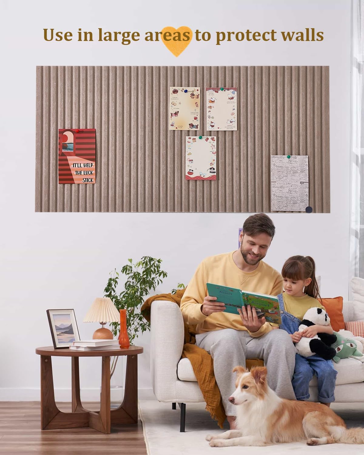 Detalle de rokeblau 60x40cm Large Bulletin Board Felt Pin Board (Dark Camel) – Foldable Vision Board with Self-Adhesive Tape