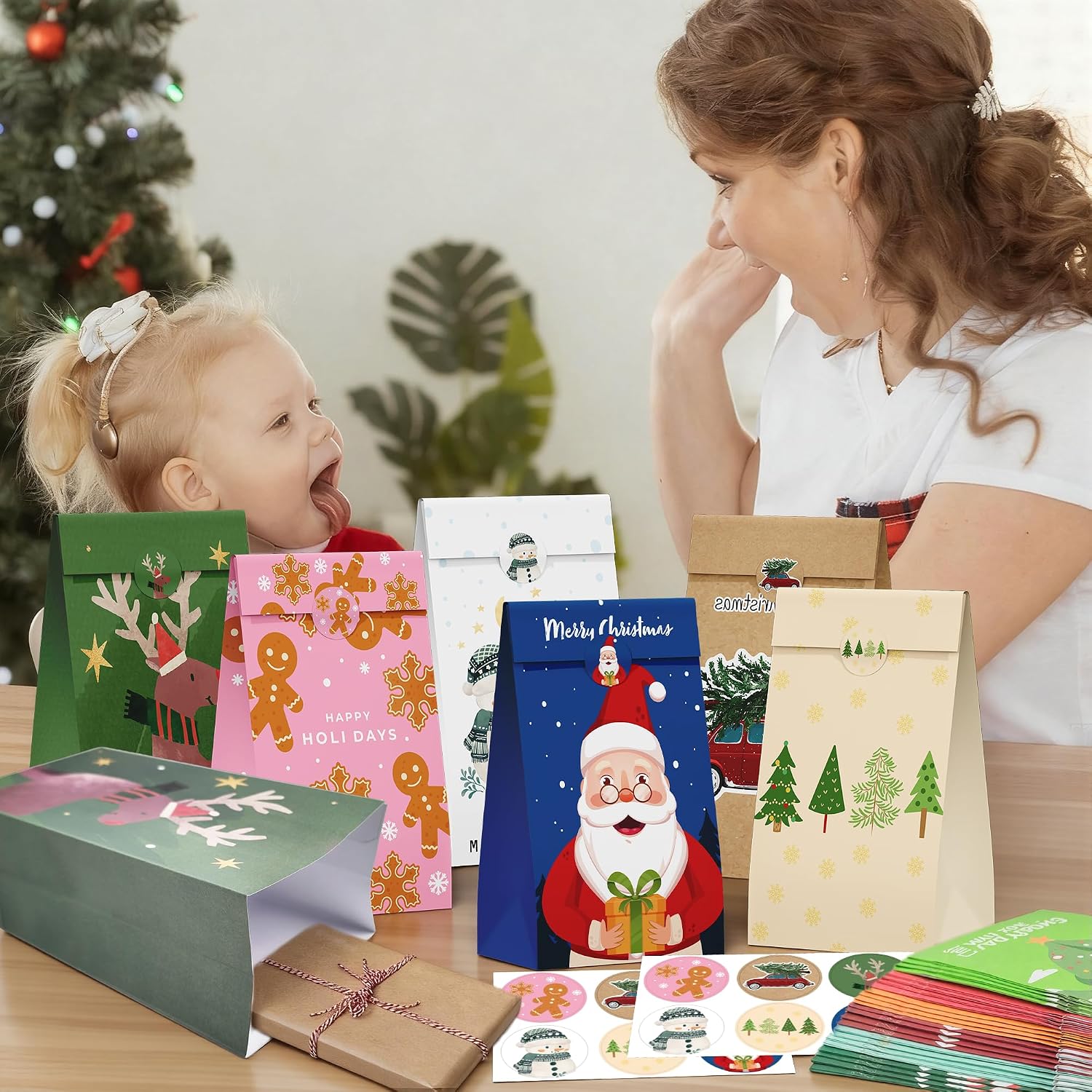 Detalle 1 de Riccioofy Christmas Treat Bags, 24-Count