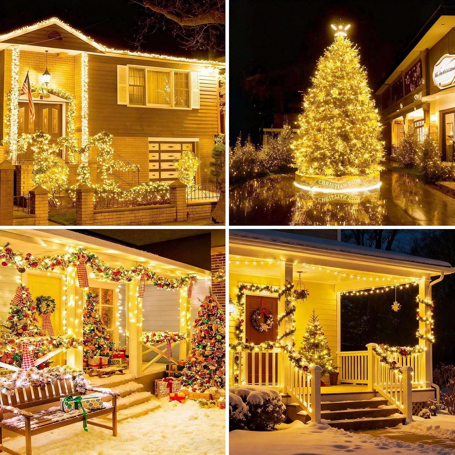 Detalle de JXLEDAYY 1200 LED Lichterkette für außen – 36 m Outdoor-Lichterkette mit Timer & Fernbedienung (Warmweiß)