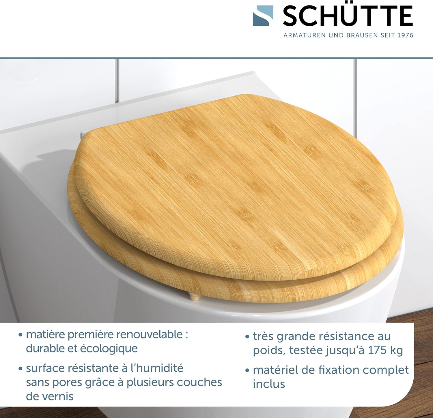 Thumbnail 3 de SCHÜTTE Abattant WC Bamboo – châssis en bambou massif, durable et universel