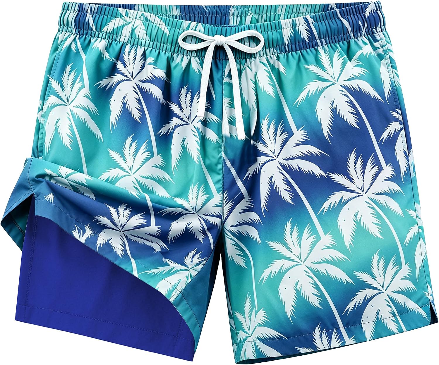 Detalle de EMPTYPOP Men's 2-in-1 Swim Trunks, 6-Inch Inseam, Quick-Dry Fabric