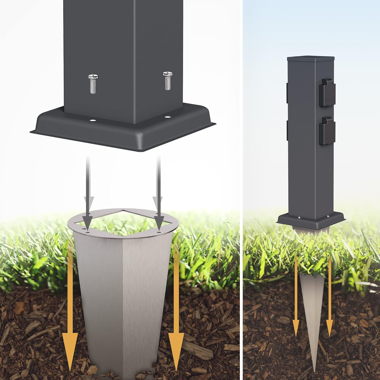Thumbnail 3 de ledscom.de Garten-Steckdosen-Säule Polly 4-fach, IP44