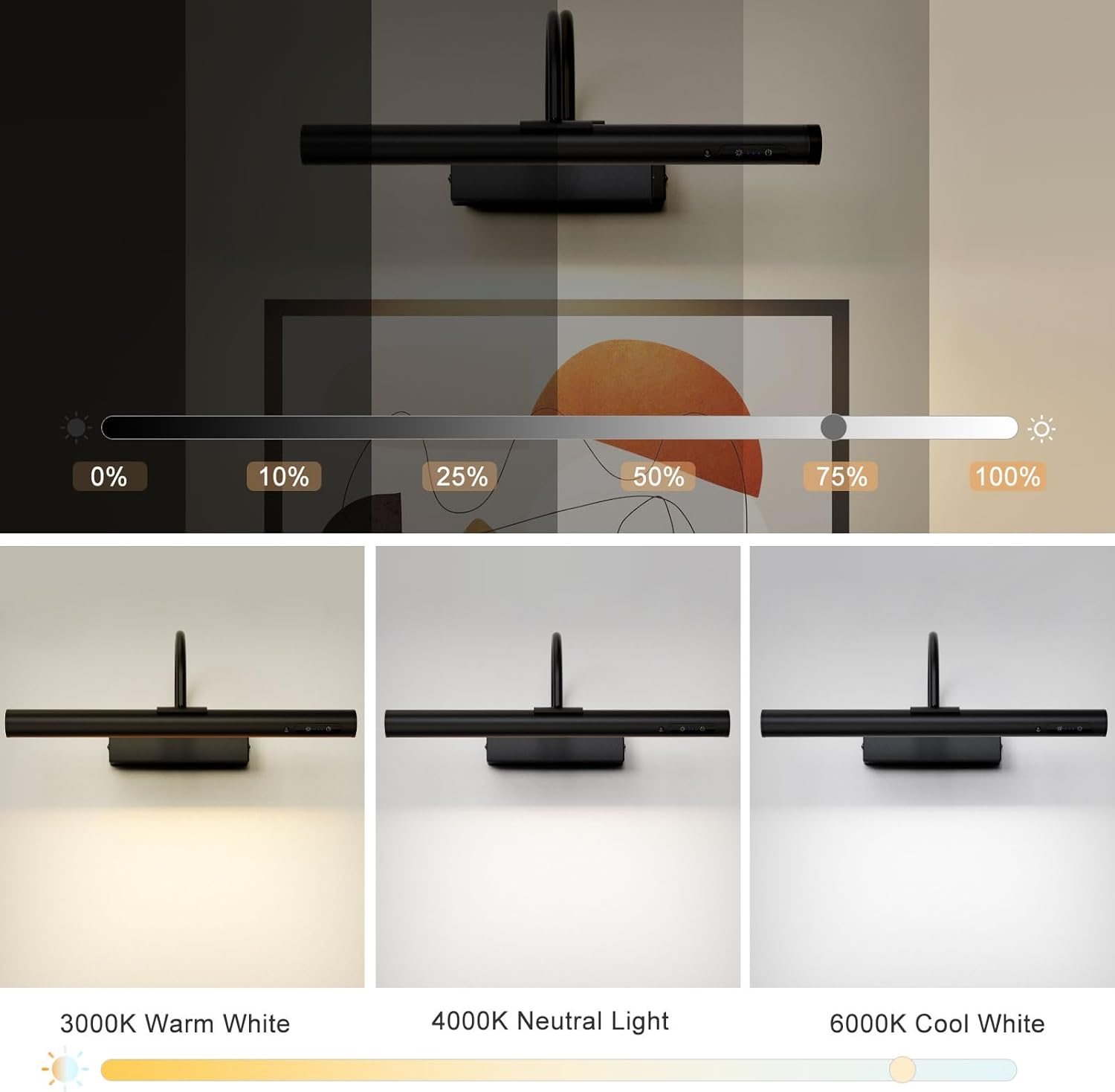 Thumbnail 2 de HARPER LIVING Rechargeable Picture Light 3‑temp 🖼