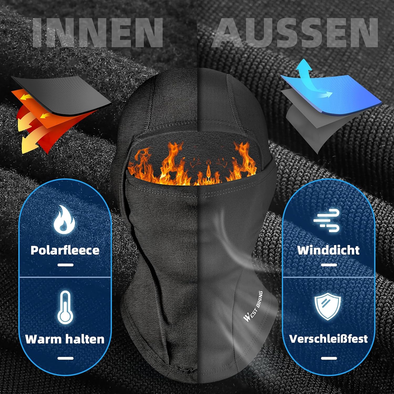 Detalle 2 de ICOCOPRO Kinder Sturmhaube Einheitsgröße