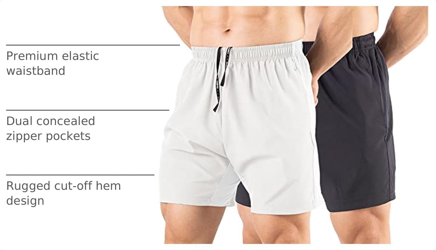 Detalle 2 de Gaglg Men's 5" Running Shorts 2-Pack quick-dry
