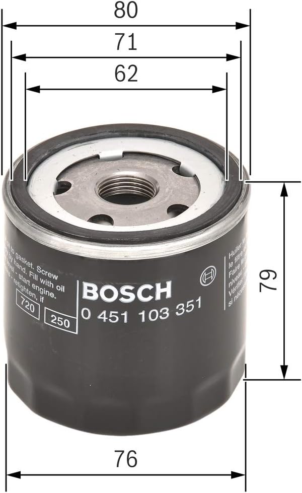Detalle de Bosch P3351 Ölfilter Auto – Zuverlässiger Ersatzfilter für hochwertige Schmierung
