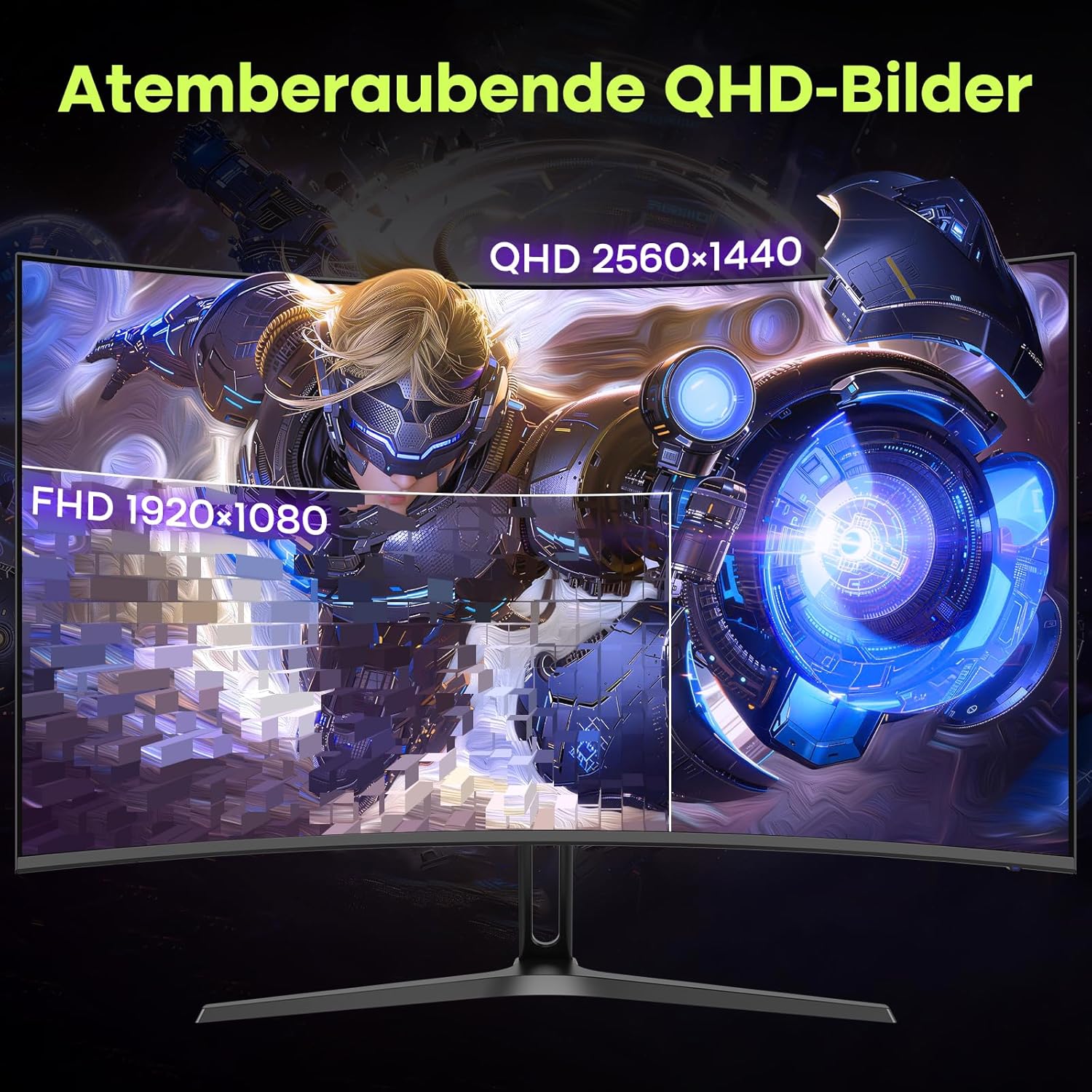 Detalle 2 de Amzfast AMZG27C1Q 27 Zoll Gaming Monitor