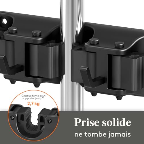 Detalle de Lifewit Porte Balais Murale — Range balai mural antidérapant pour organisation du nettoyage et rangement intérieur/extérieur