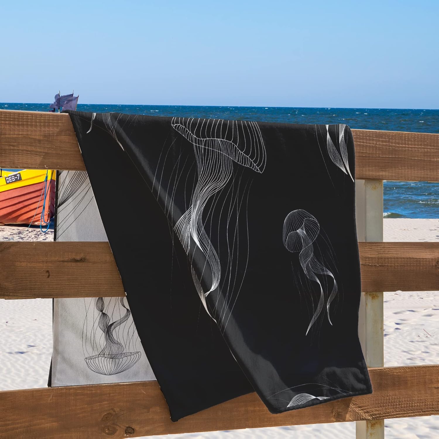 Thumbnail 3 de DecoKing Telo mare grande 90x180 cm in cotone spugna velour, blu Medusa