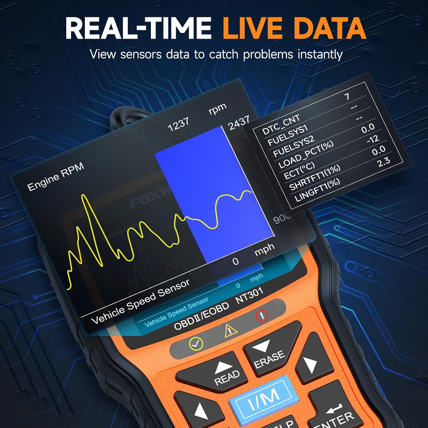 Detalle 2 de FOXWELL NT301 OBD2 Scanner with Live Data