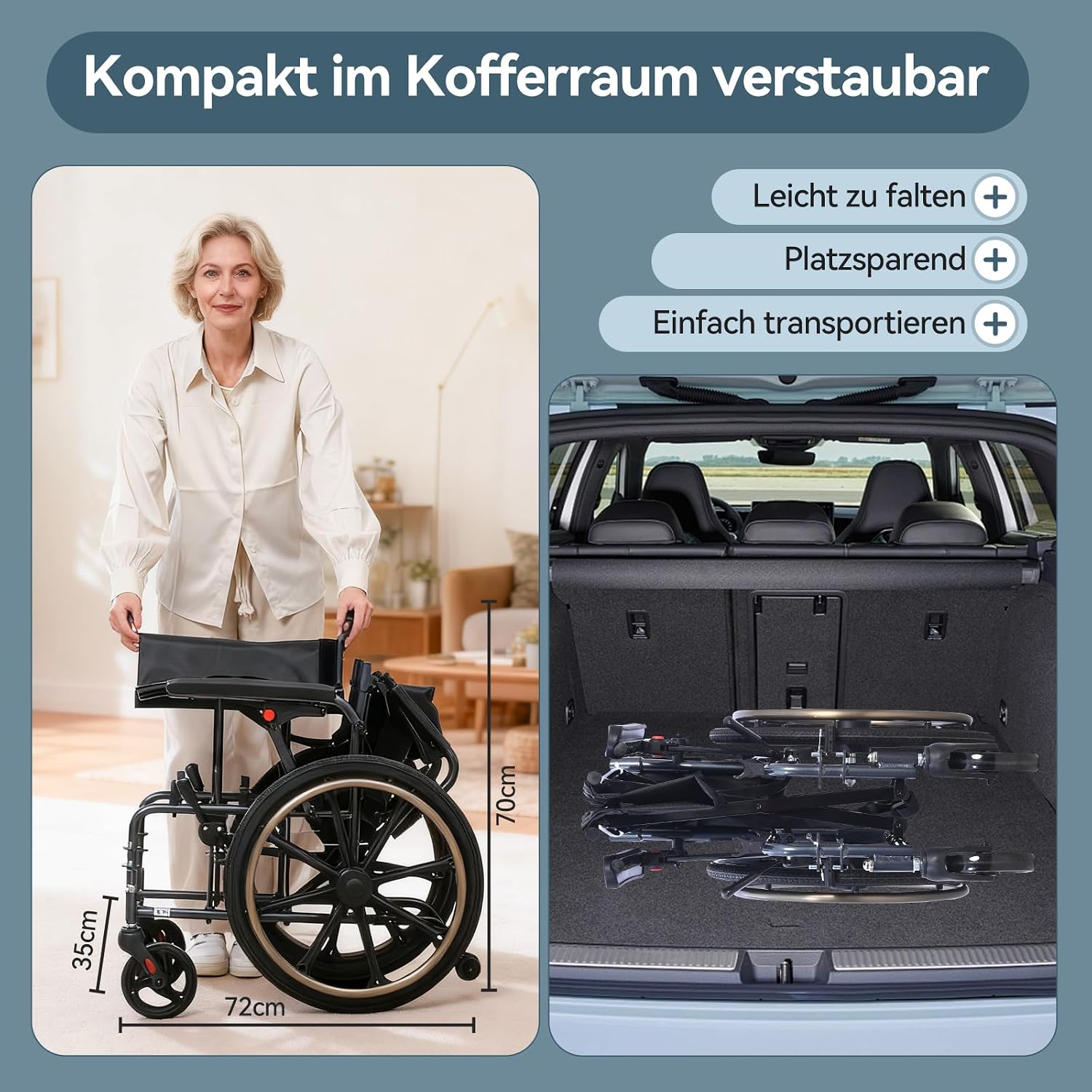 Detalle 2 de ByteTecpeak M4 Rollstuhl faltbar 13 kg ♿