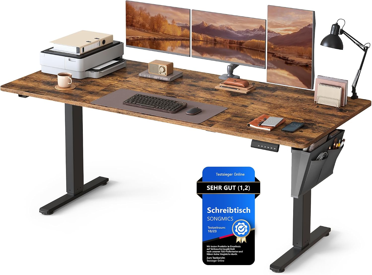 Detalle de SONGMICS LSD138K01 höhenverstellbarer Schreibtisch 180×80 cm
