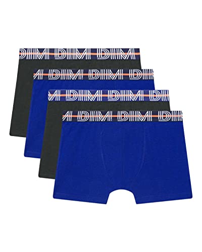 Detalle de DIM Garçon – Boxer Ecodim Coton Stretch Coloré x4 avec Ceinture Logo DIM