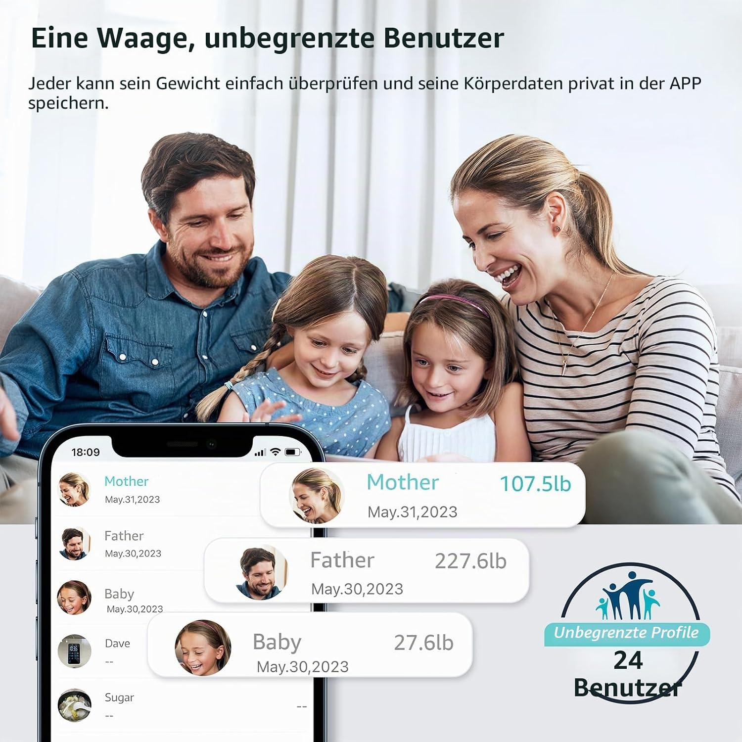 Detalle 2 de Posture Personenwaage Digital mit 13 Messwerten ⚖