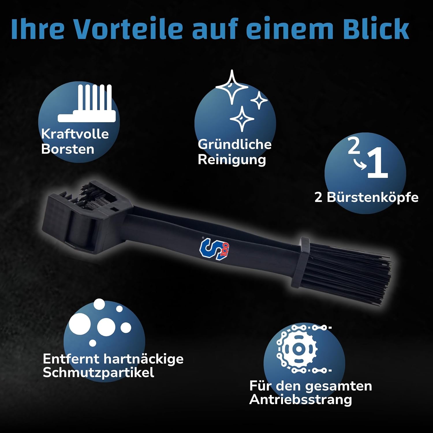 Thumbnail 3 de Dr. Wack S100 Kettenbürste – effektive Motorradkettenreinigung mit zwei Bürstenköpfen