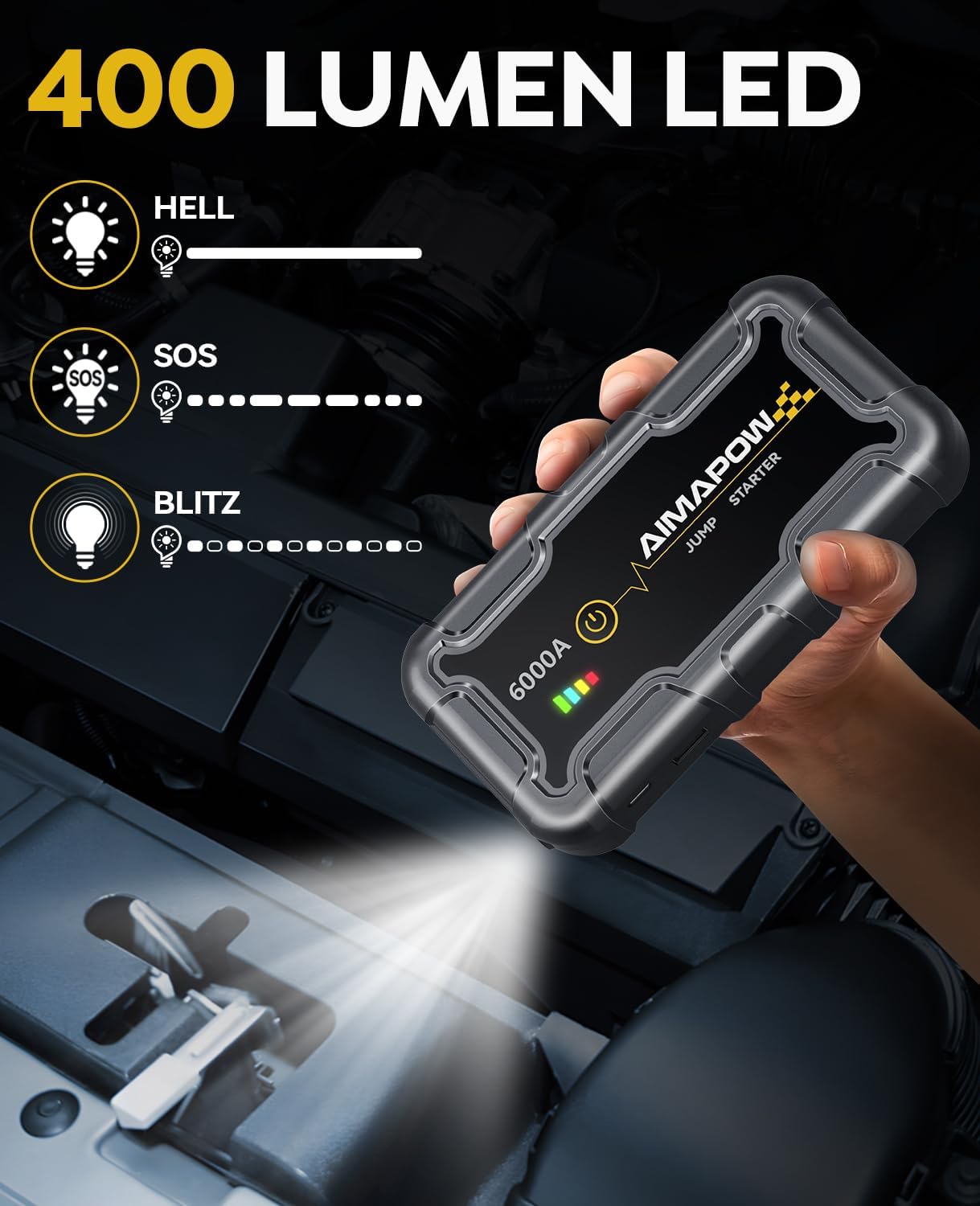 Thumbnail 2 de AIMAPOW Portable Car Battery Jump Starter 20000mAh