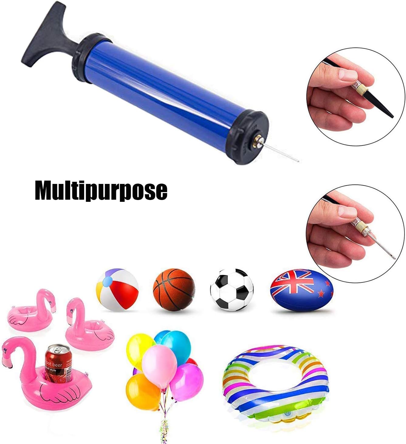Detalle 2 de HDNNC ZJRB Portable Ball Pump with 4 Needles, 2 Nozzles and Hose