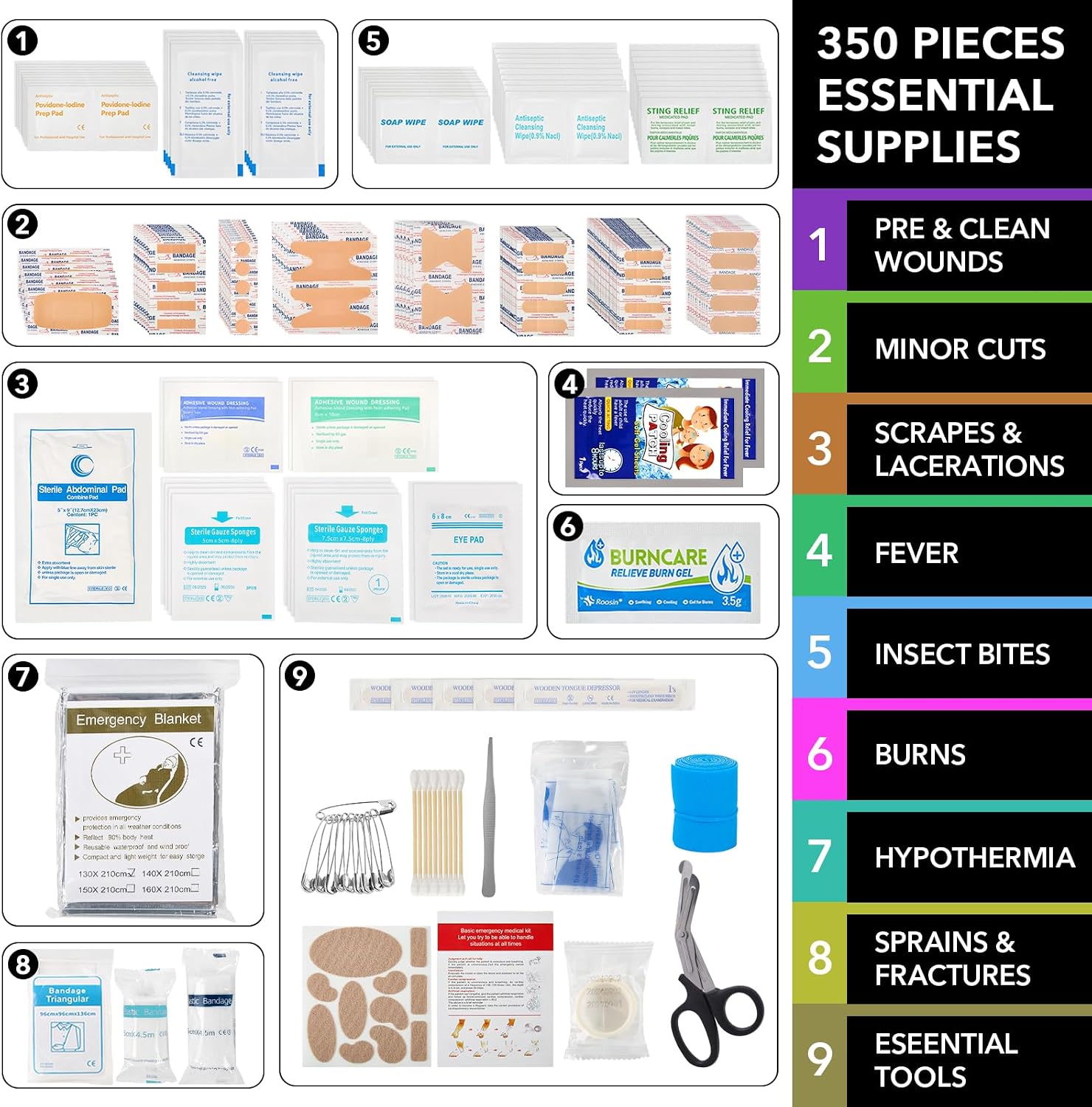 Detalle 2 de PUMIER First Aid Kit 350pcs for Travel 🚑