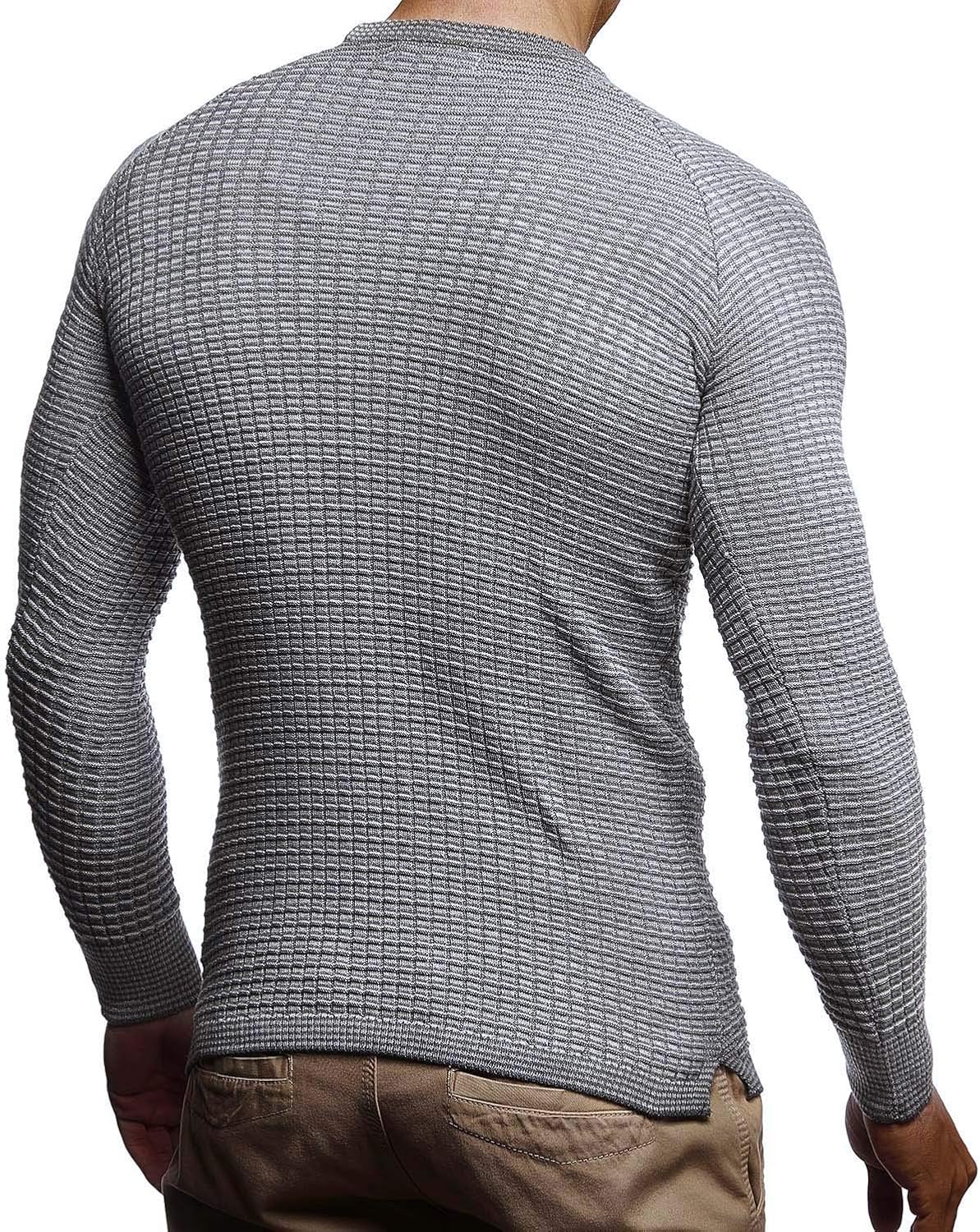 Detalle 2 de Leif Nelson LN20746 – Pull tricot col rond, coupe slim, maille fine