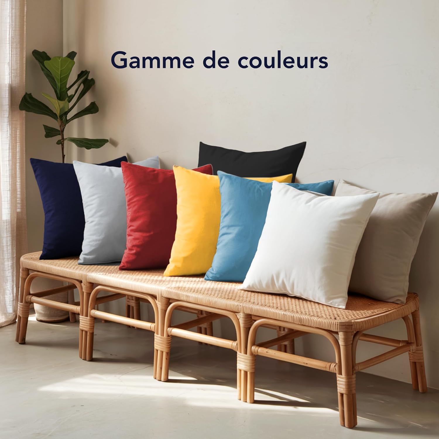 Thumbnail 5 de Taies d’oreiller Dreamzie 65x65 cm en coton jersey (lot de 2) – Bleu