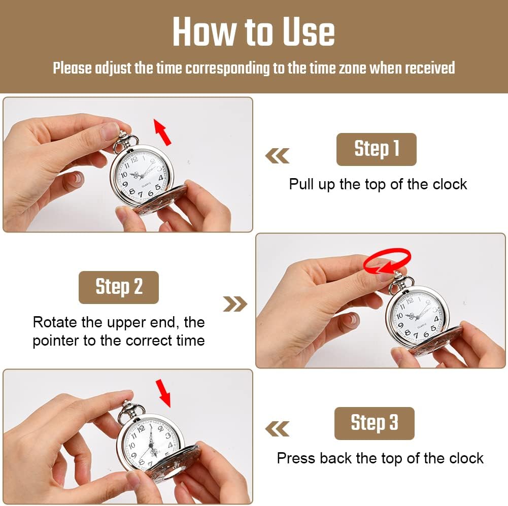 Thumbnail 3 de Vicloon Montre de Poche Vintage 5 cm