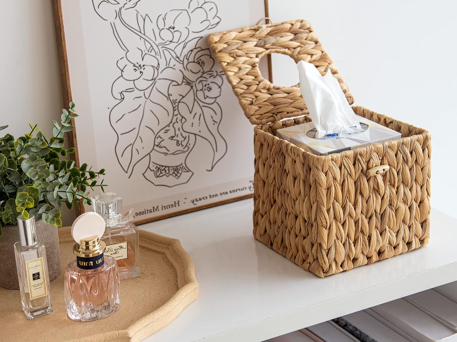 Detalle 1 de StorageWorks Tissue Box Cover, Water Hyacinth