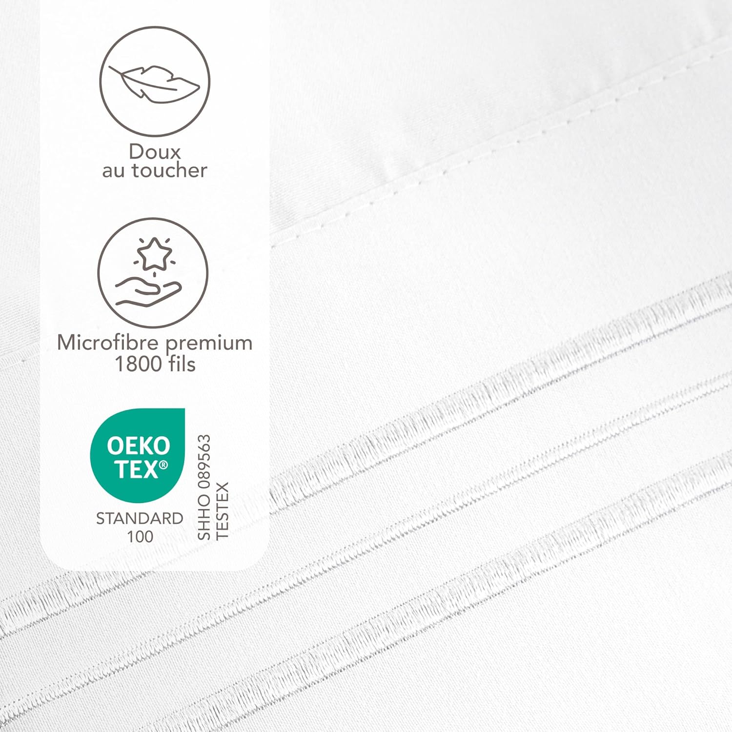 Thumbnail 3 de Dreamzie Taie Oreiller 40x70 – Lot de 2 en Microfibre Brossée certifiée OEKO-TEX