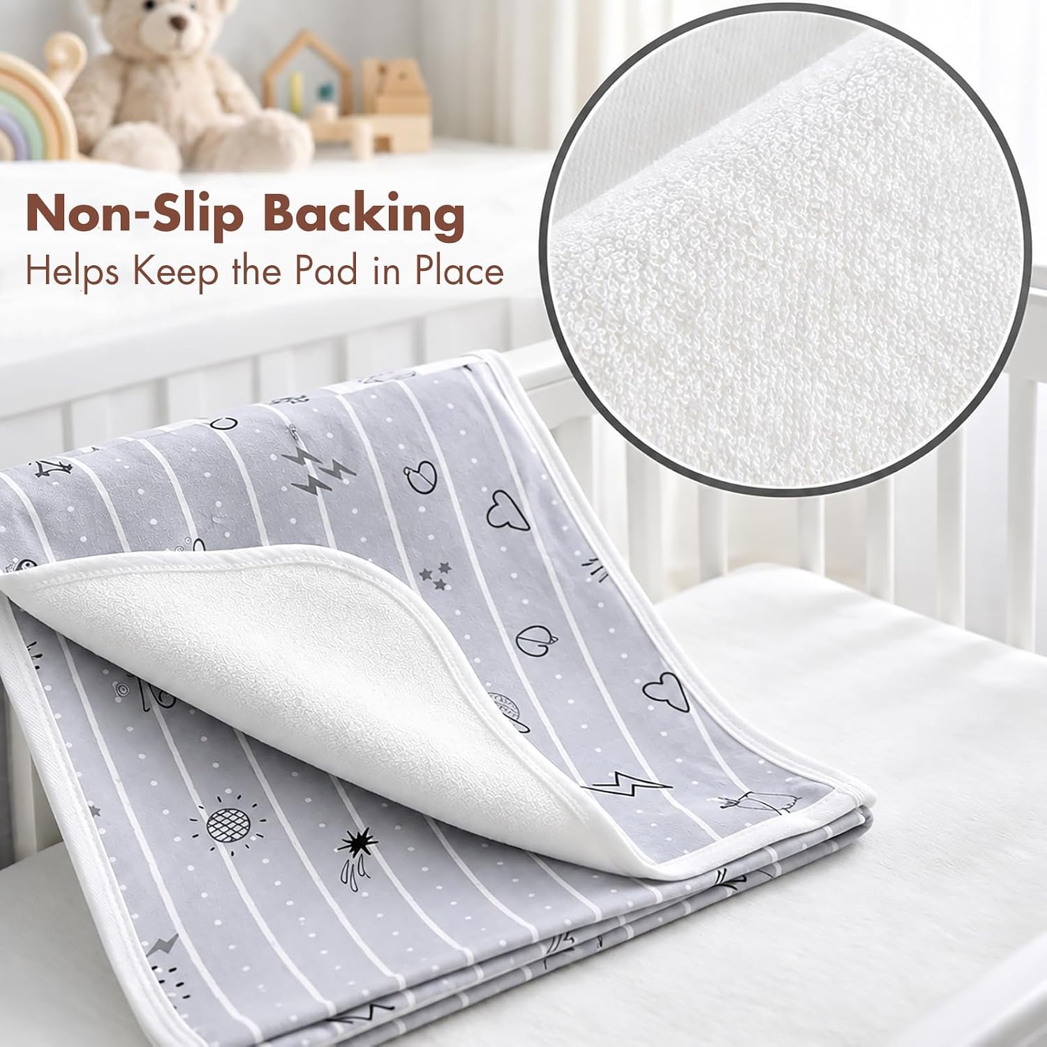 Thumbnail 4 de YIVEKO Waterproof Baby Bed Pad, 40 x 31 in Organic Cotton, Non-Slip Backing