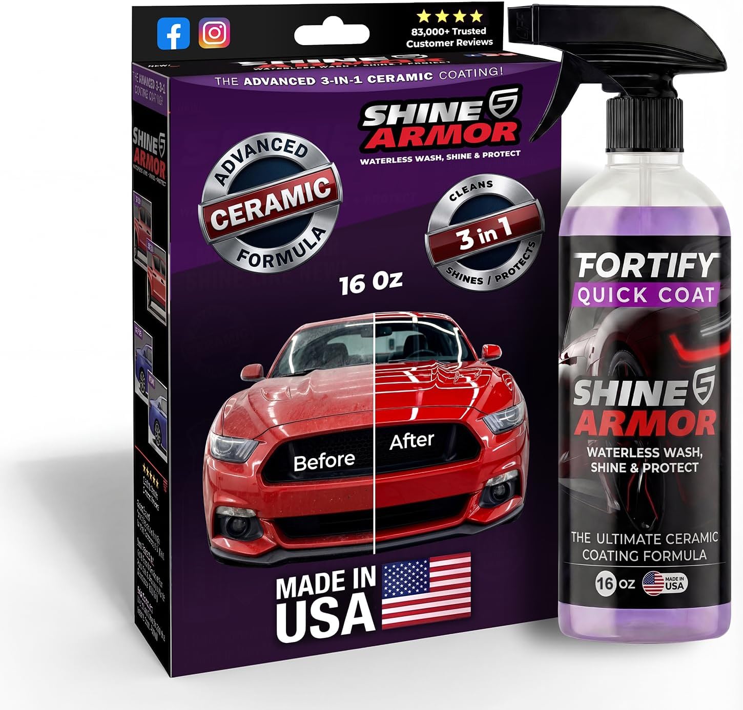 Detalle de Shine Armor Fortify Quick Coat 16FlOz Car Wax Spray