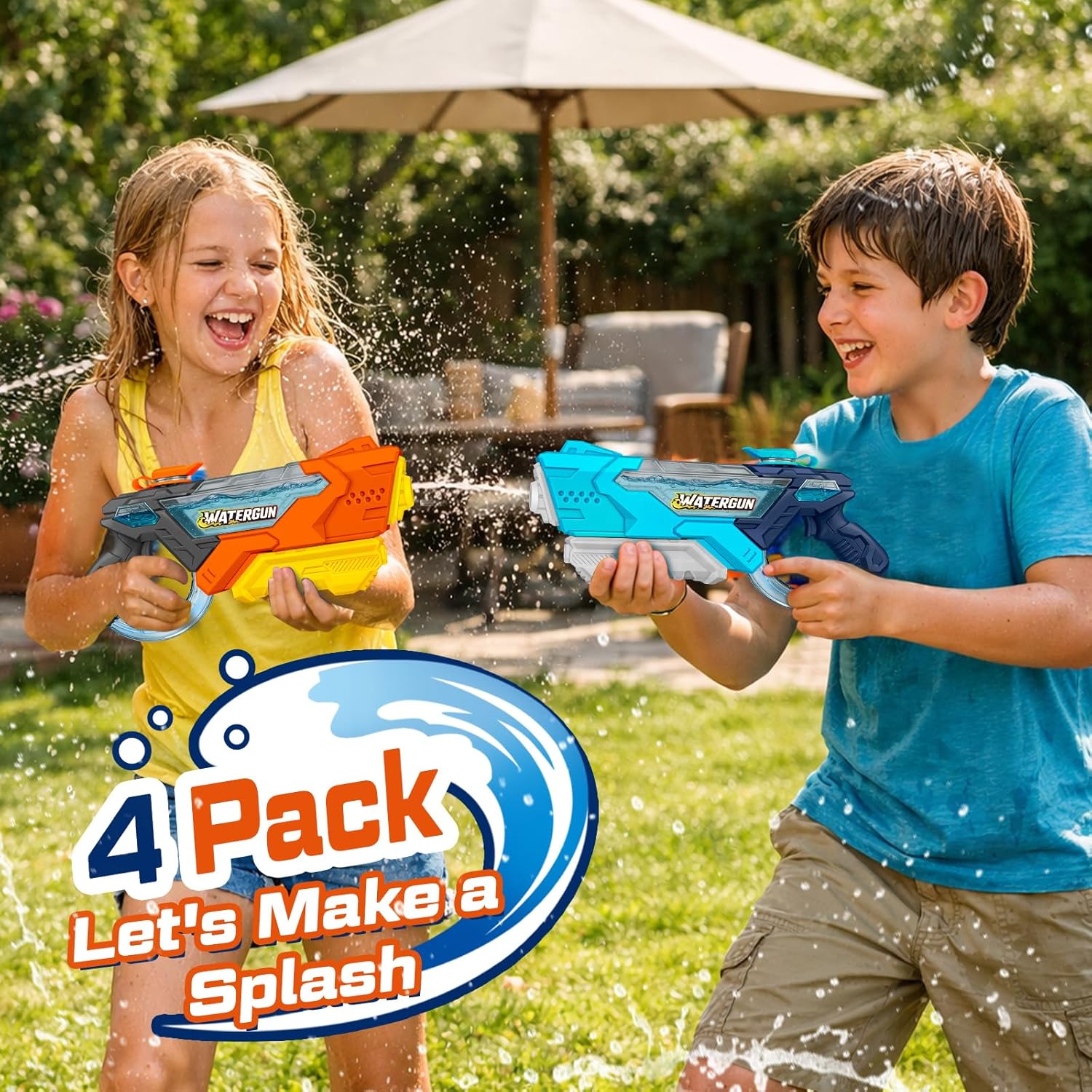 Thumbnail 6 de Doviden Wasserpistole für Erwachsene, 600 ml, Reichweite bis zu 10 Meter – 4er-Set