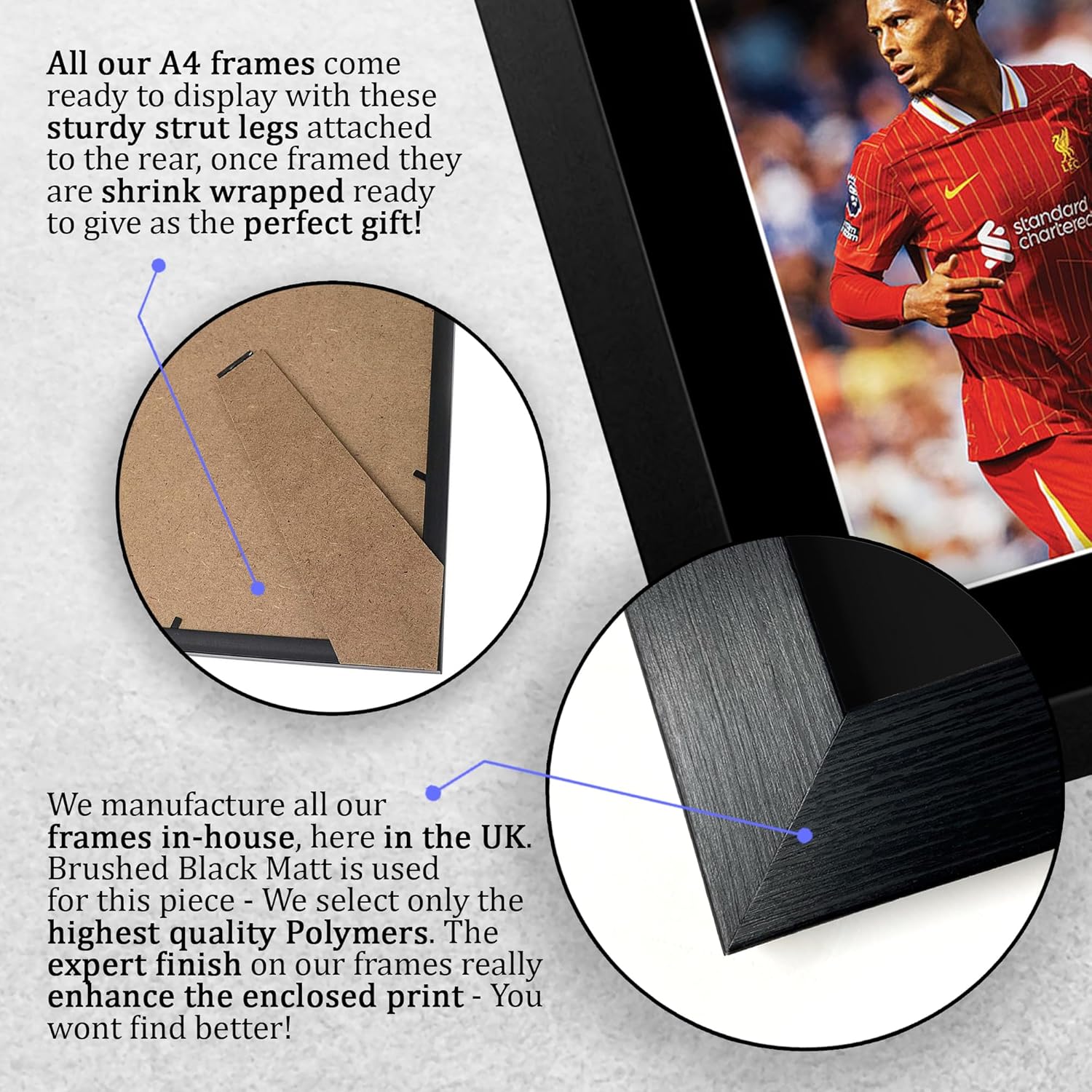 Thumbnail 6 de Virgil van Dijk Liverpool Gifts Printed Autograph Picture (A4 Framed) – Signed Look, Ready to Gift