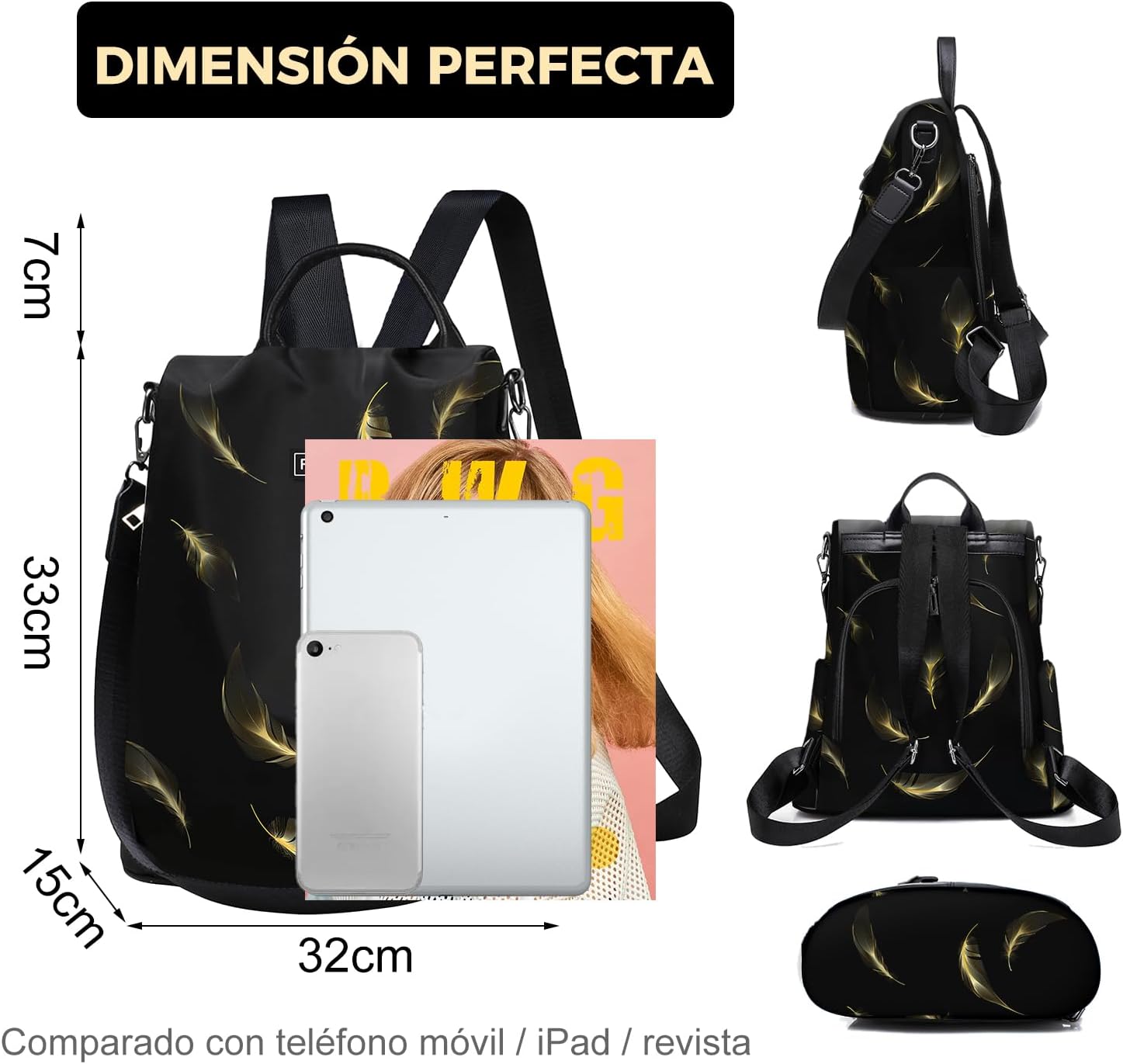Thumbnail 3 de Fmeida Mochila Antirrobo Mujer 32x15x33 cm