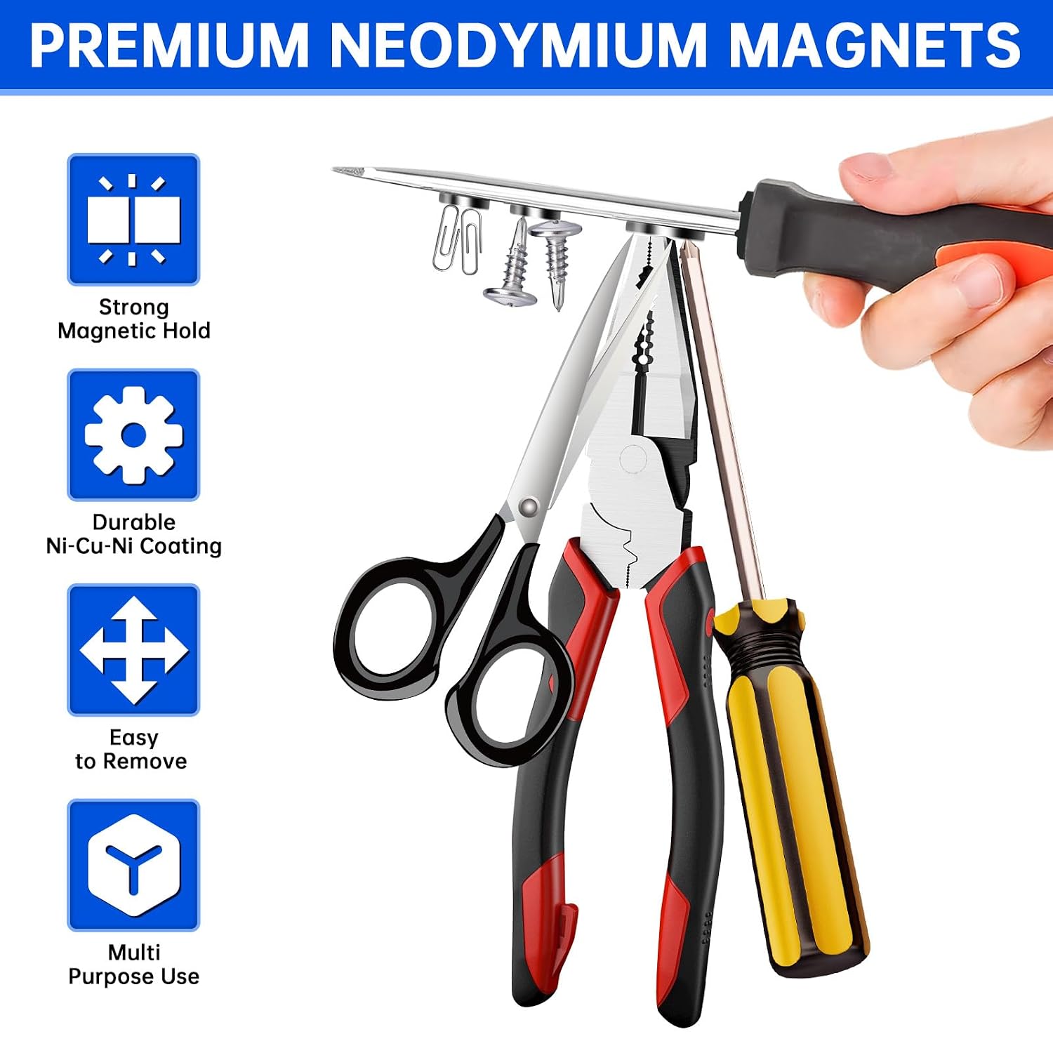 Detalle de TIMHLOYINI 300-Piece Neodymium Disc Magnets, 3 Sizes, 2 mm Thick