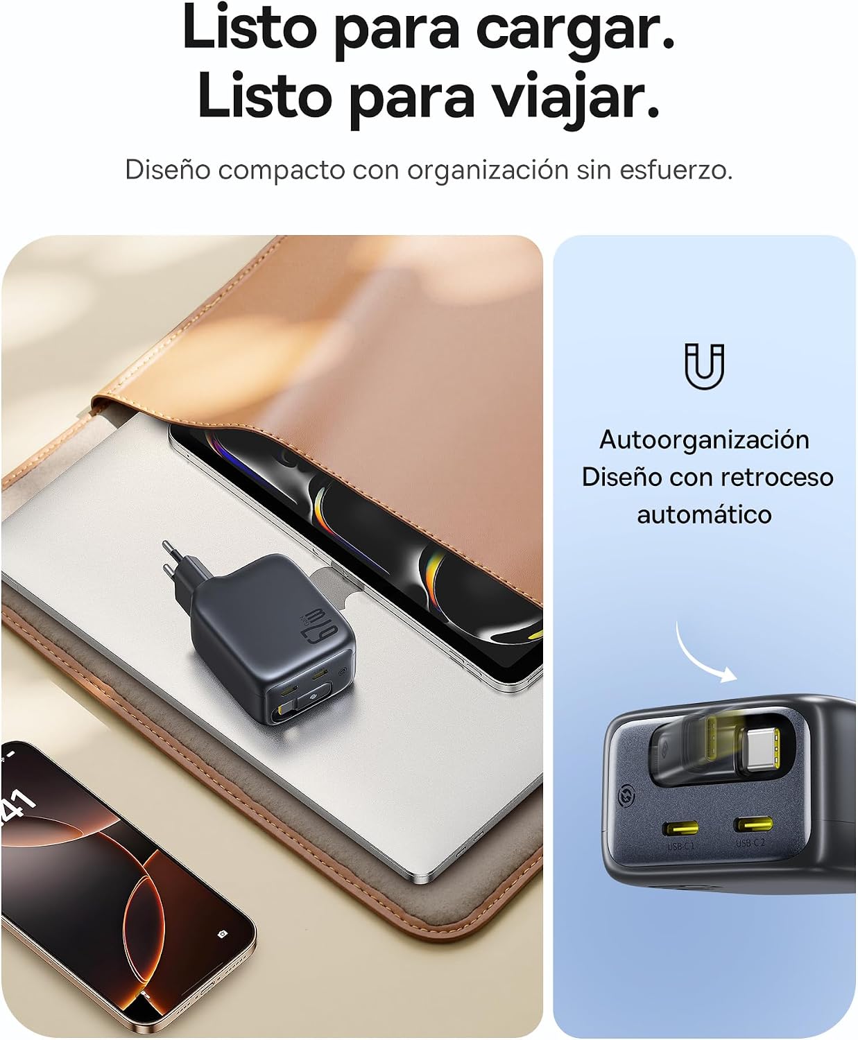 Thumbnail 4 de Baseus Enercore 67W USB-C Charger ⚡ con Cable Retráctil