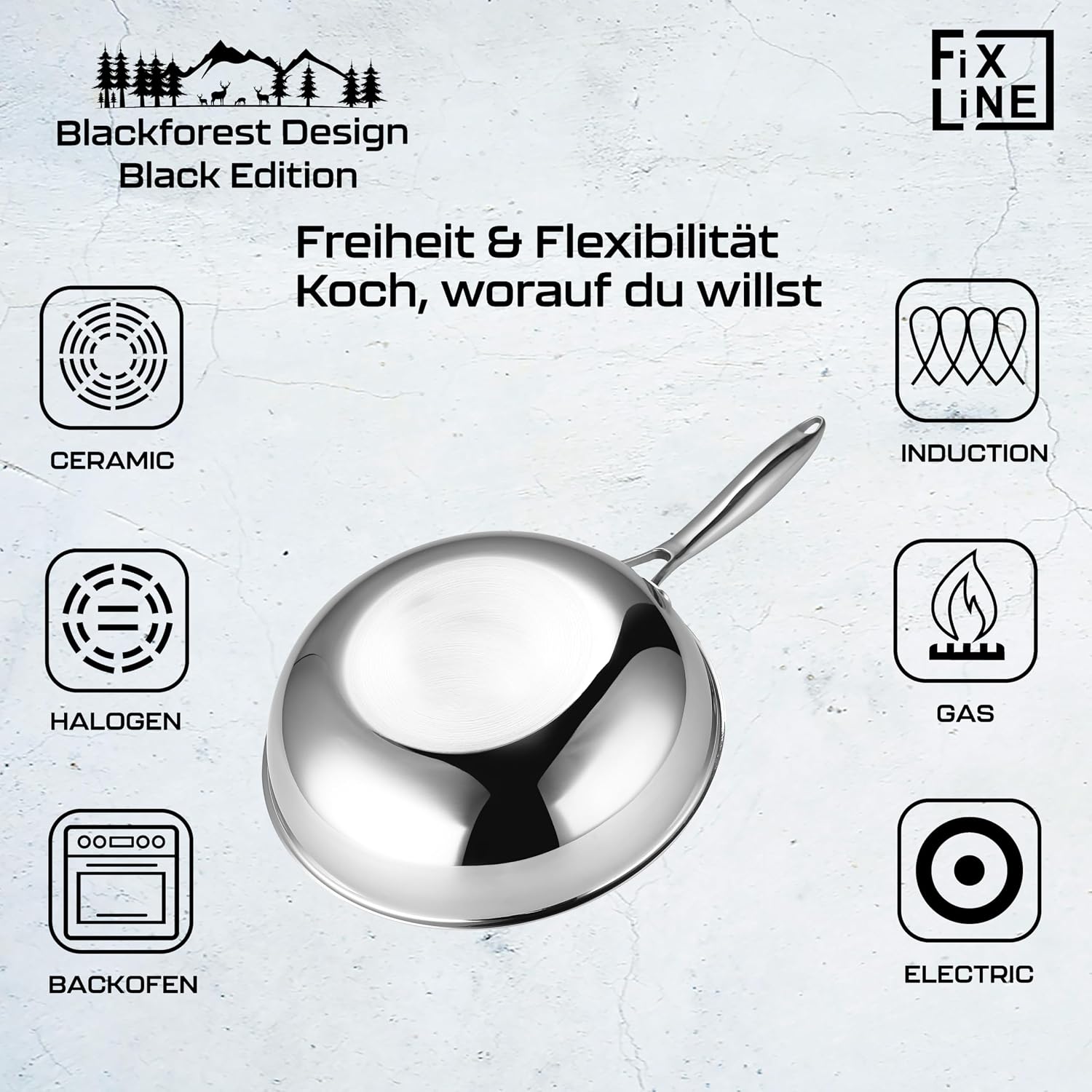Thumbnail 4 de FIXLINE BLACK FOREST Wokpfanne 28cm