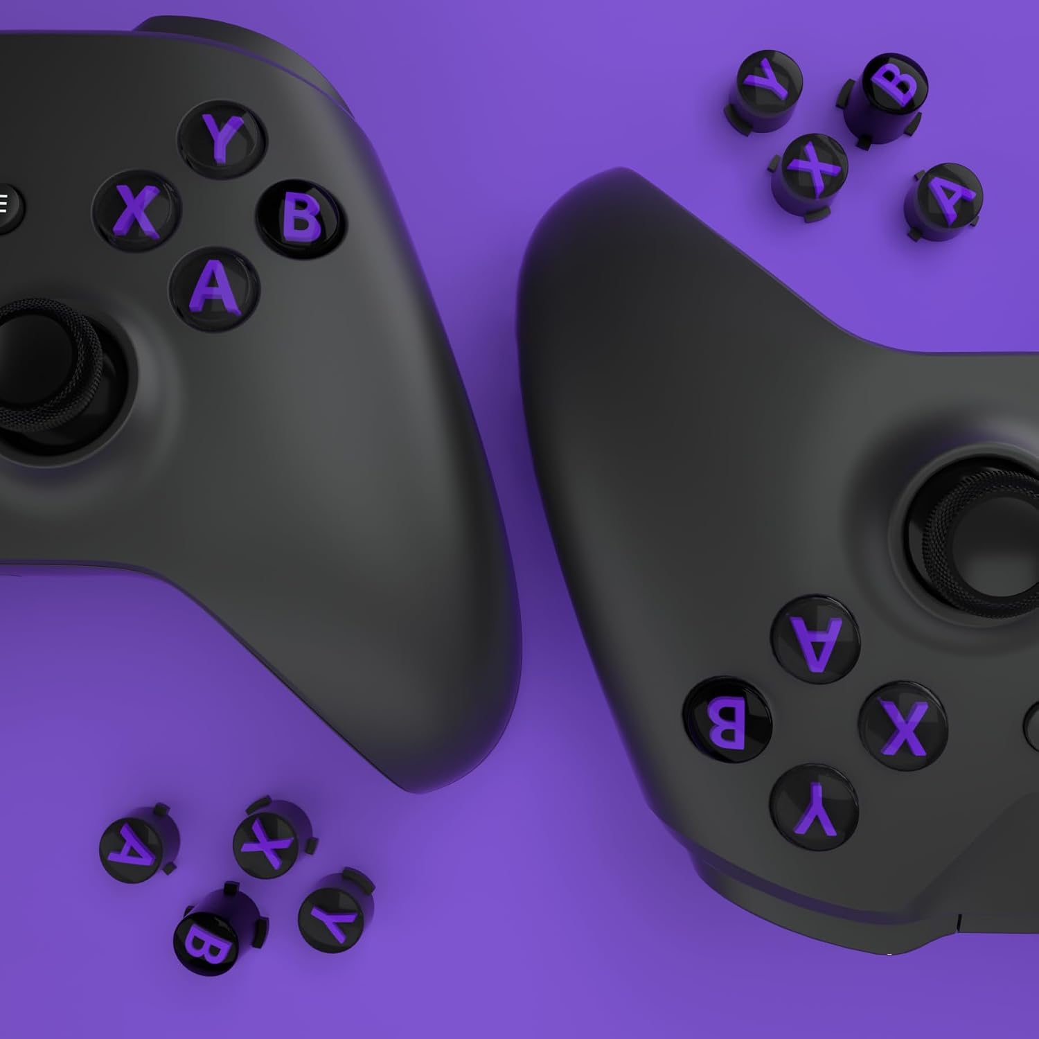 Thumbnail 5 de eXtremeRate Ersatz ABXY Knöpfe für Xbox Series X/S Controller – Dreifarbige Classic Symbolbuttons in Schwarz, Lila und Clear