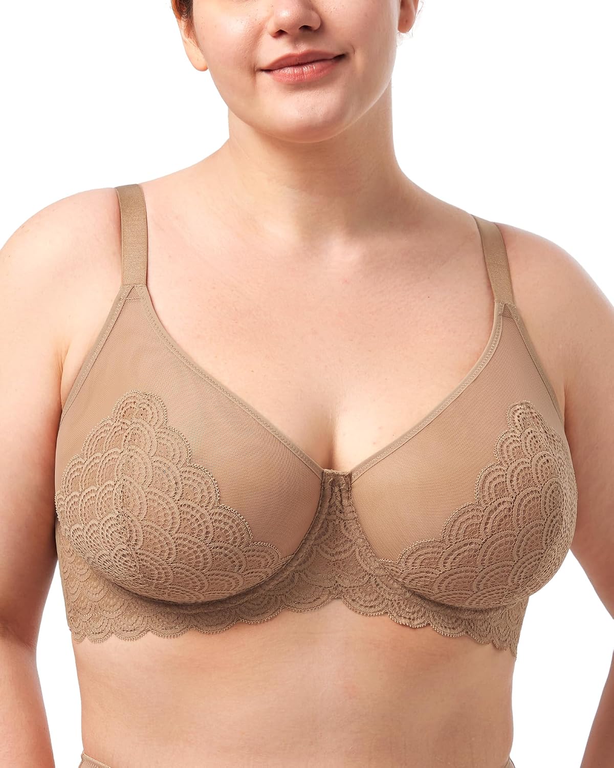Thumbnail 1 de HSIA FBD0092 Minimizer Bra, Full-Coverage Underwire Lace with Mermaid Scales