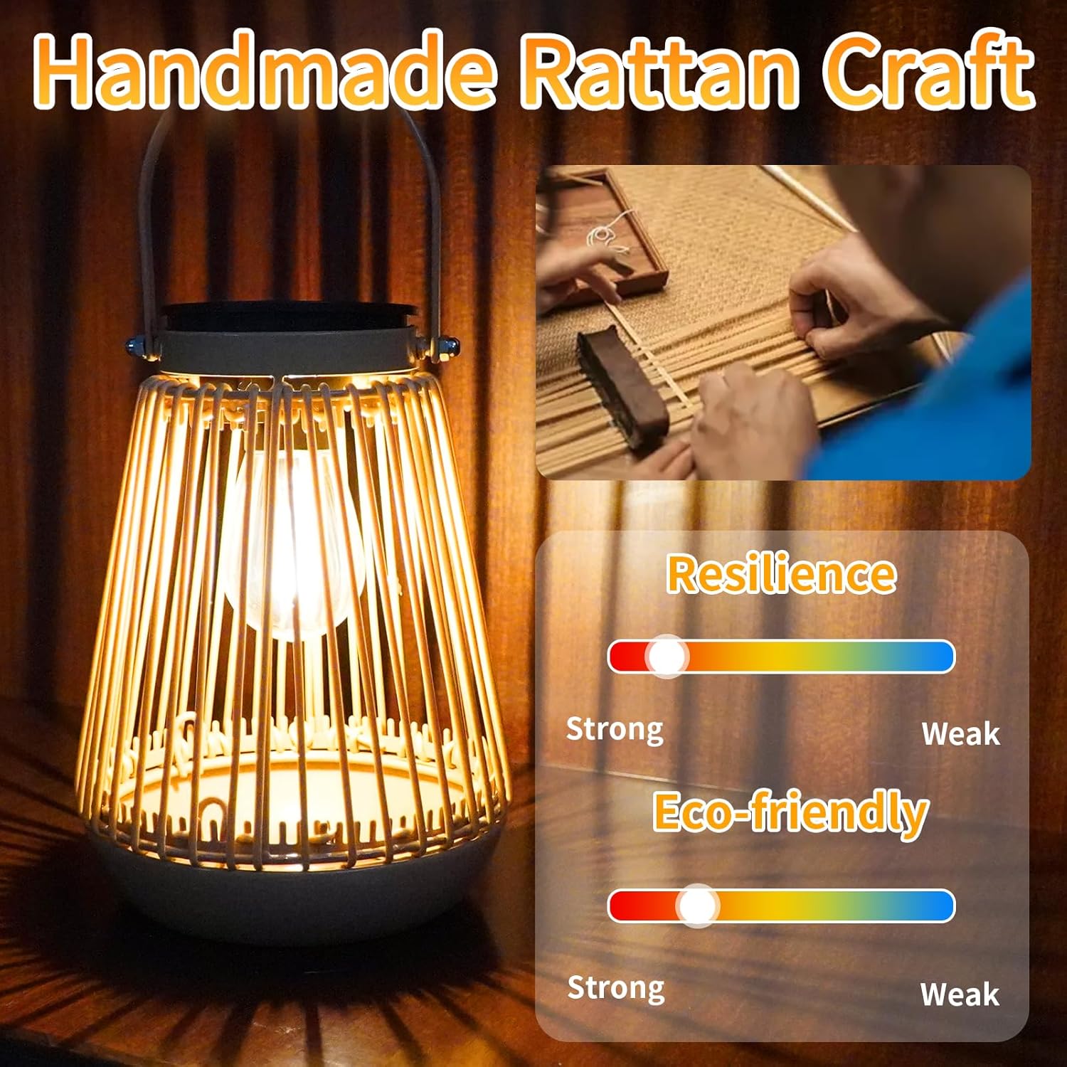 Detalle de KagoLing Solar Lights Outdoor Garden (2 Pack) – Metal Hanging Solar Lanterns, Waterproof IP65