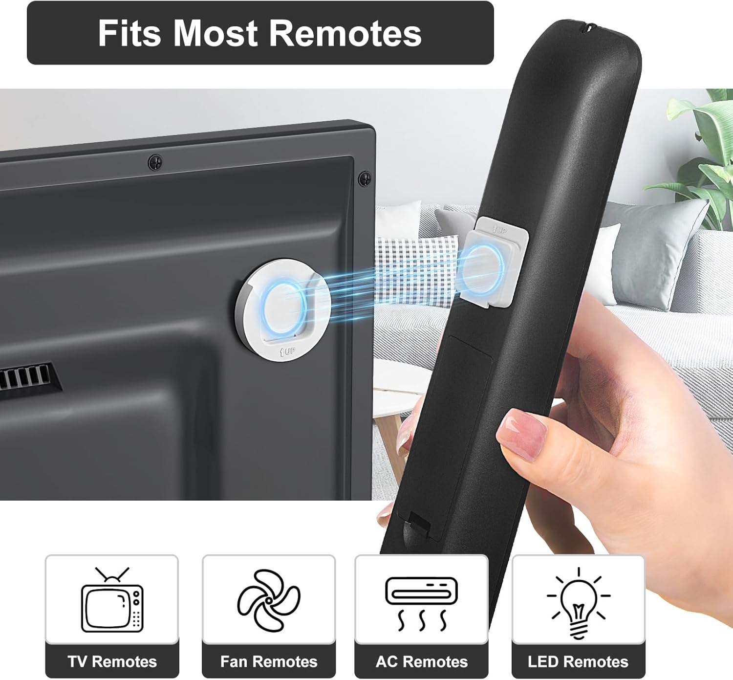 Detalle de YYILIS Magnetic Remote Control Holder Wall Mount, 4-Pack