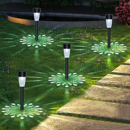 Detalle de Aigostar 24 LEDs Luz Solar Exterior para Jardín: iluminación LED solar de césped con patrones