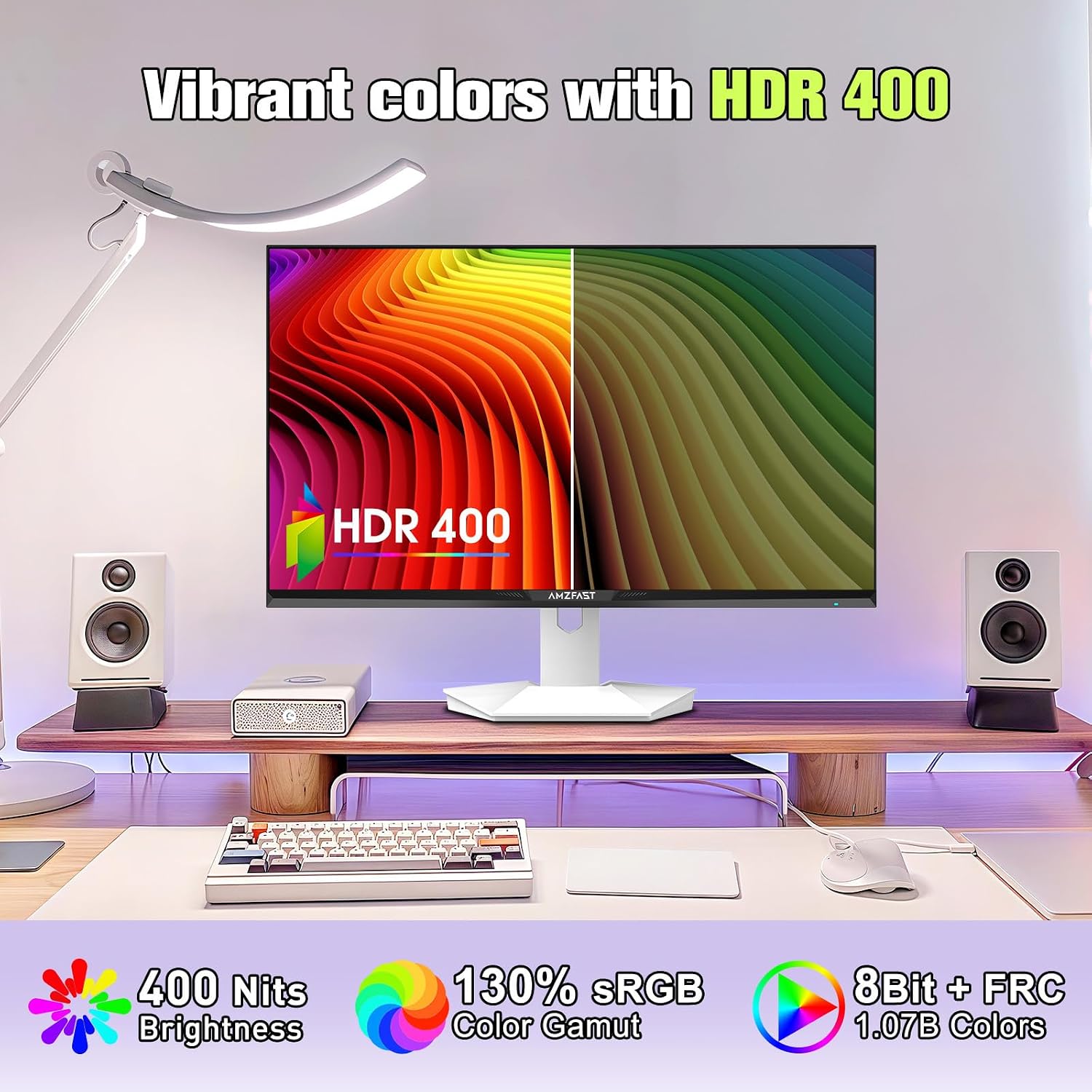 Detalle 2 de AMZFAST AMZG27F6Q 27-inch QHD 200Hz Fast IPS Gaming Monitor with Adaptive-Sync and HDR 400