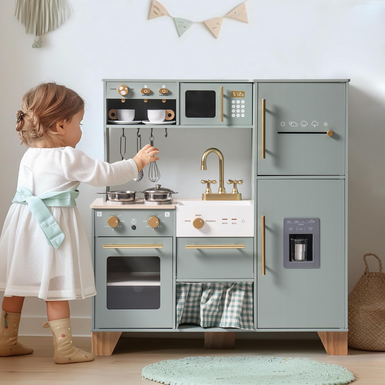 ROBOTIME Play Kitchen Wooden Pretend Set for Kids 🎎