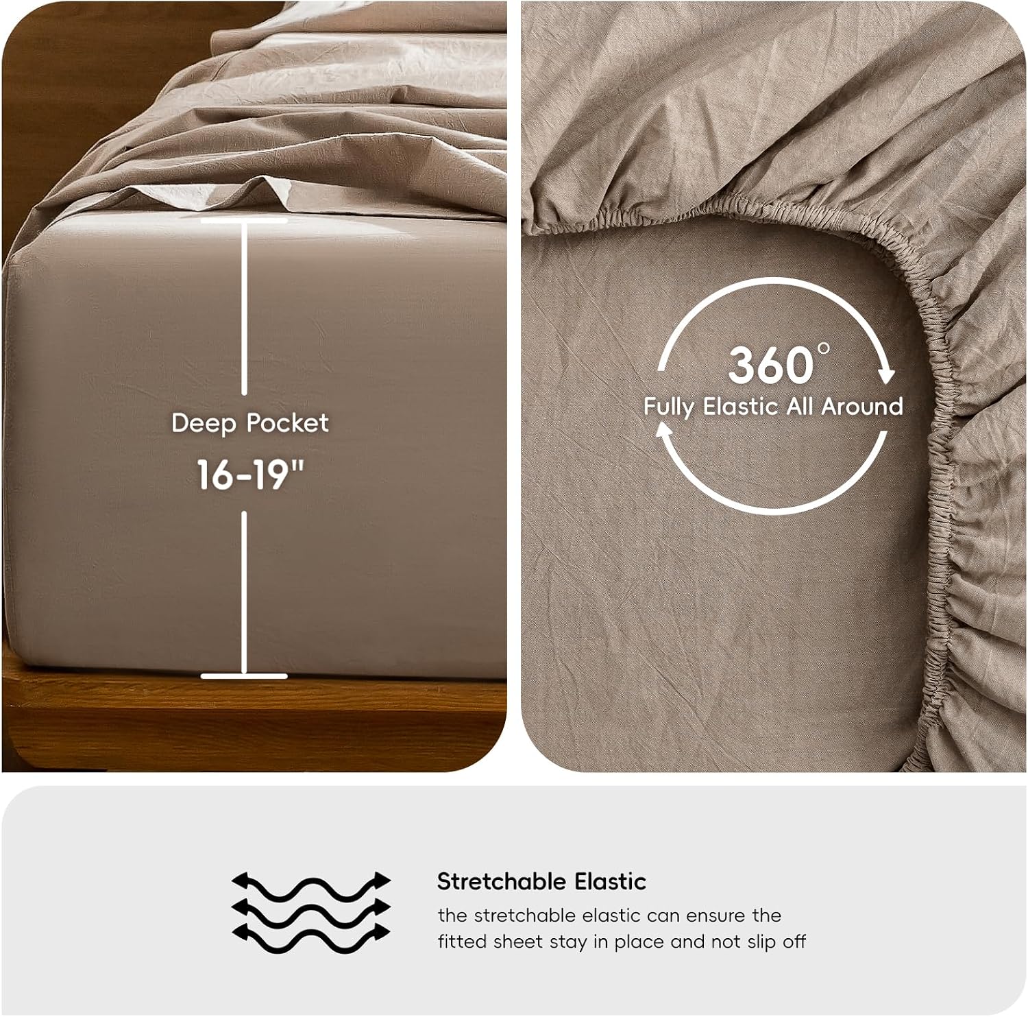 Thumbnail 5 de MooMee Bedding Sheet Set King 100% Cotton