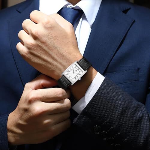 Detalle de LN LENQIN orologio da uomo al quarzo, quadrante rétro, cassa in acciaio