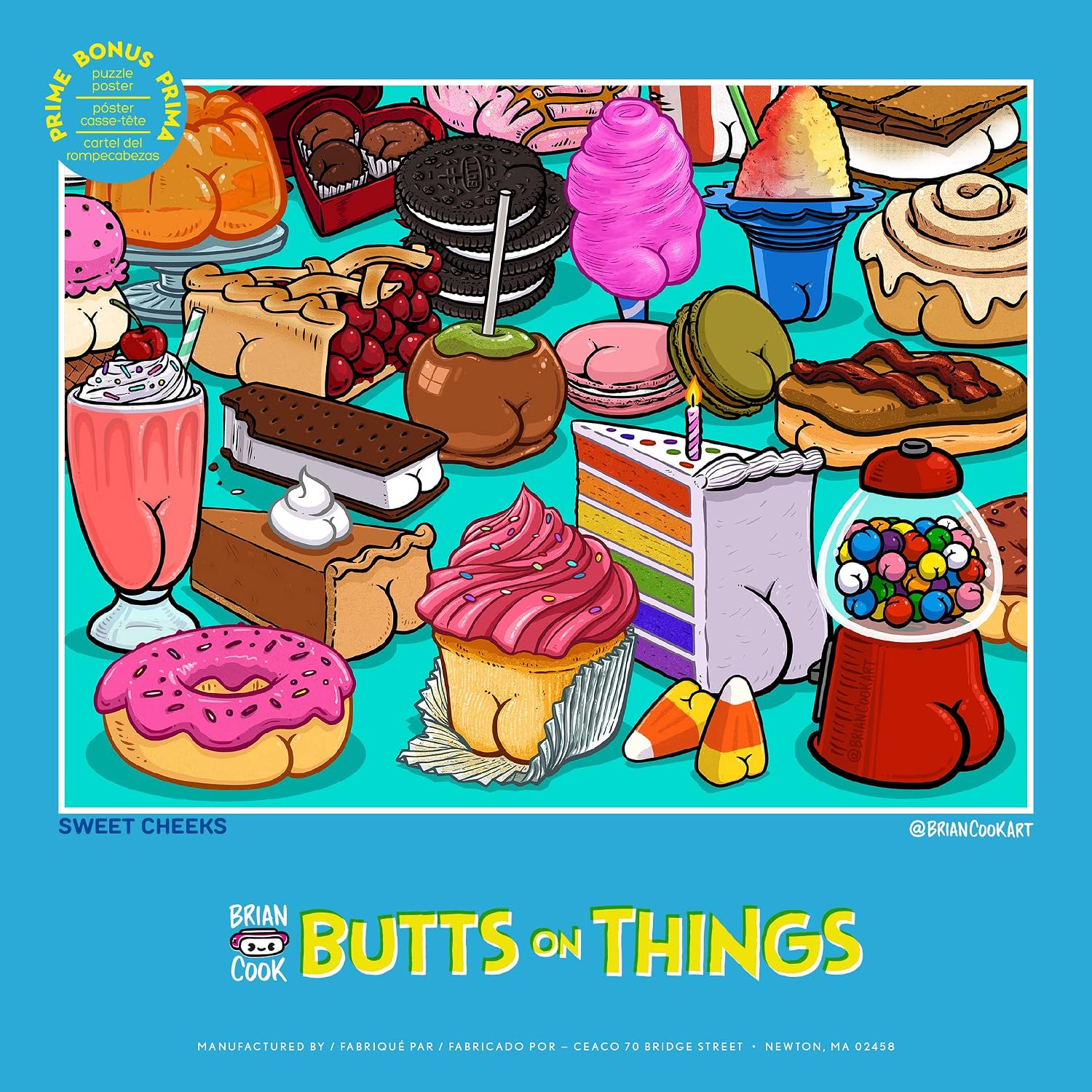 Detalle de Ceaco Brian Cook Butts on Things Sweet Cheeks 500-Piece Jigsaw Puzzle