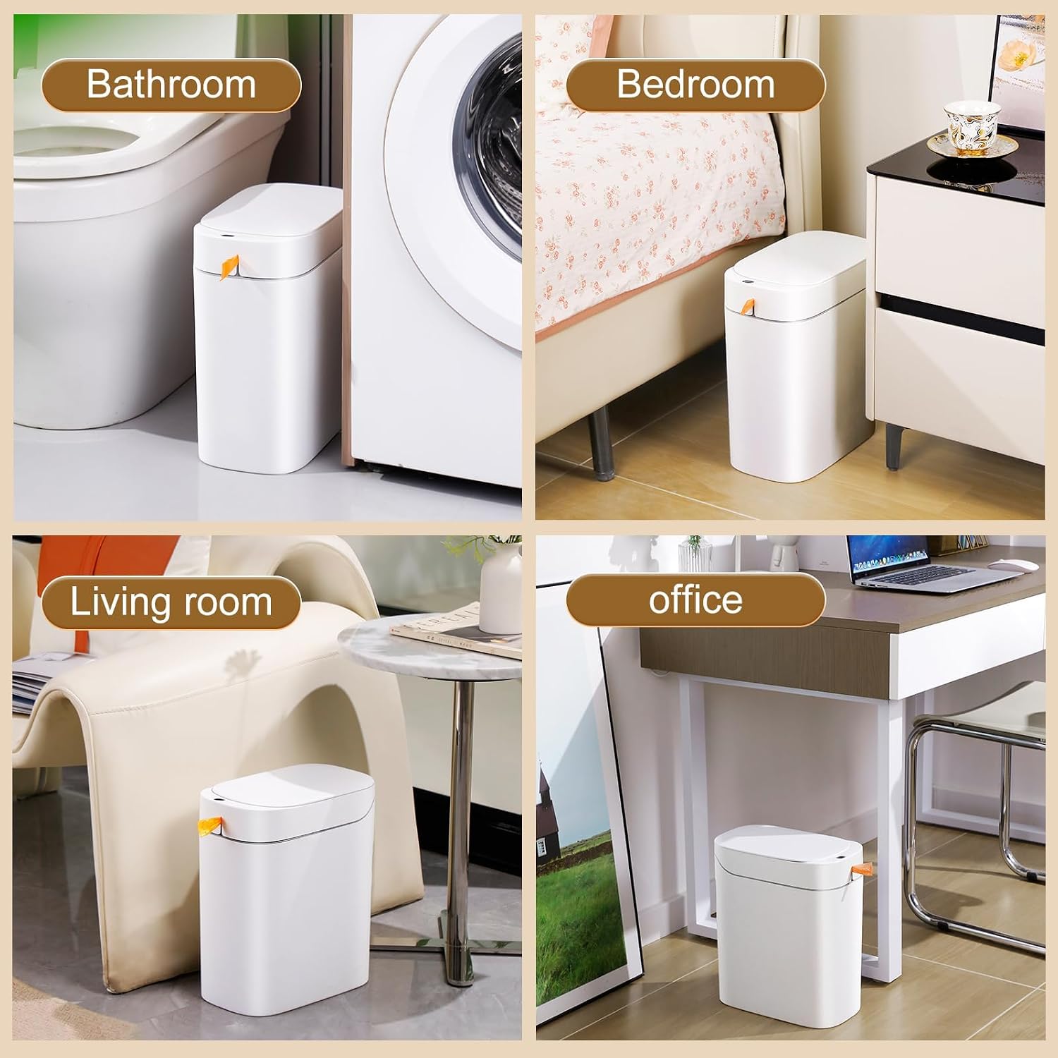 Detalle de MOPALL Motion-Sensor Trash Can, 3.5 Gallons