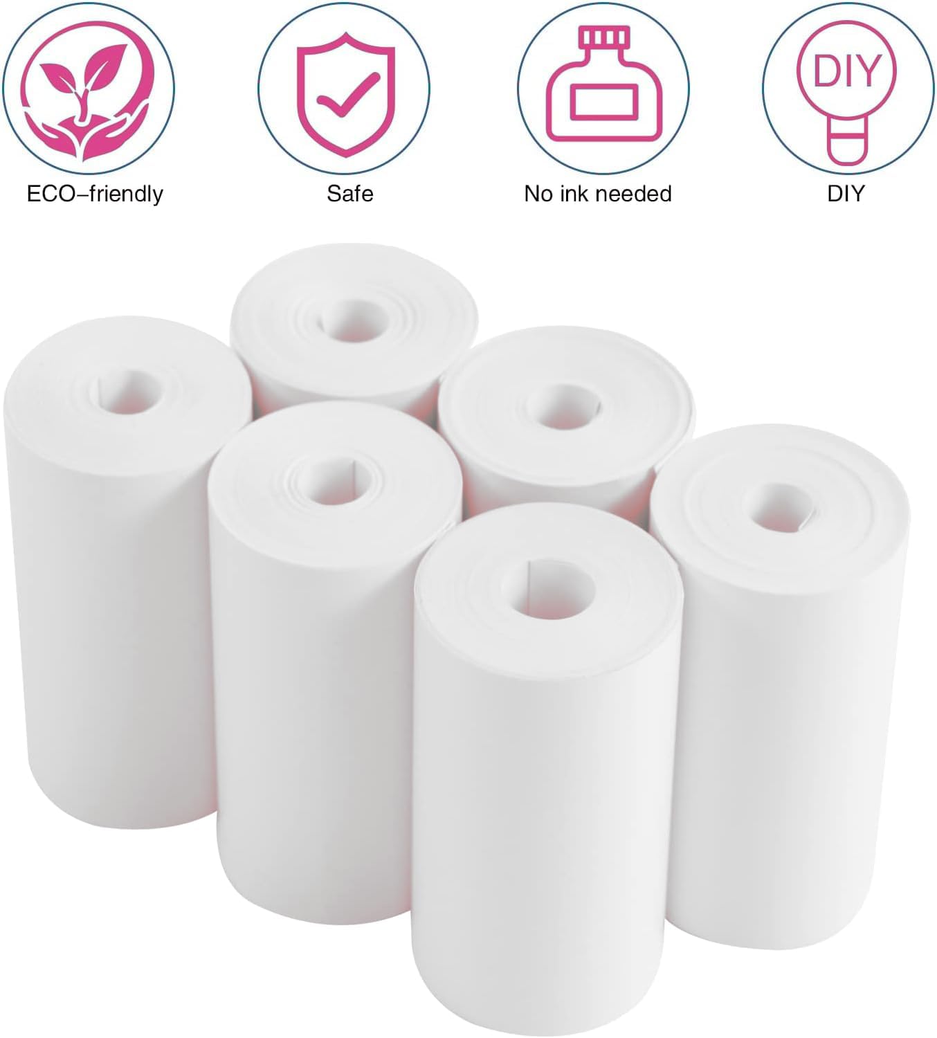 Detalle 2 de CHRERNA 5 Rolls Kids Instant Camera Paper Refill 5.7 cm
