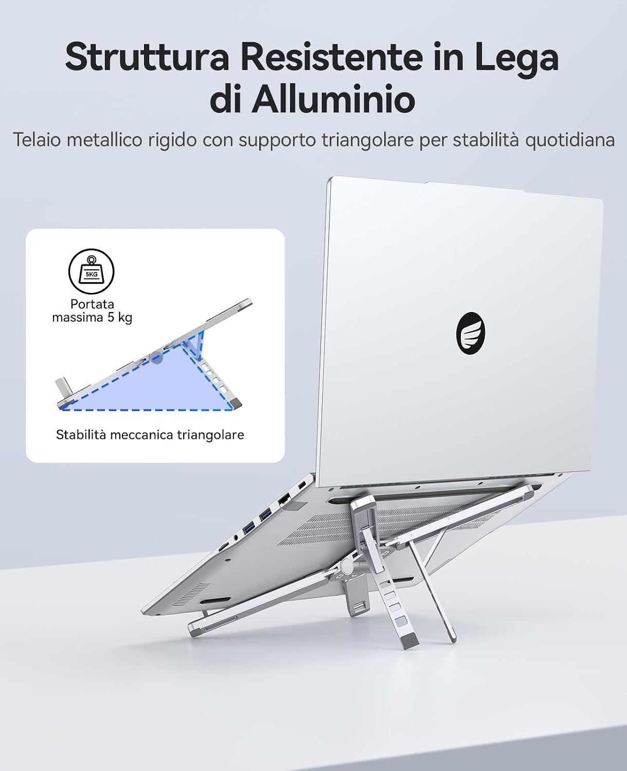 Thumbnail 3 de ORICO PN1 Supporto pieghevole 3 in 1 per laptop, tablet e telefono fino a 17" in alluminio