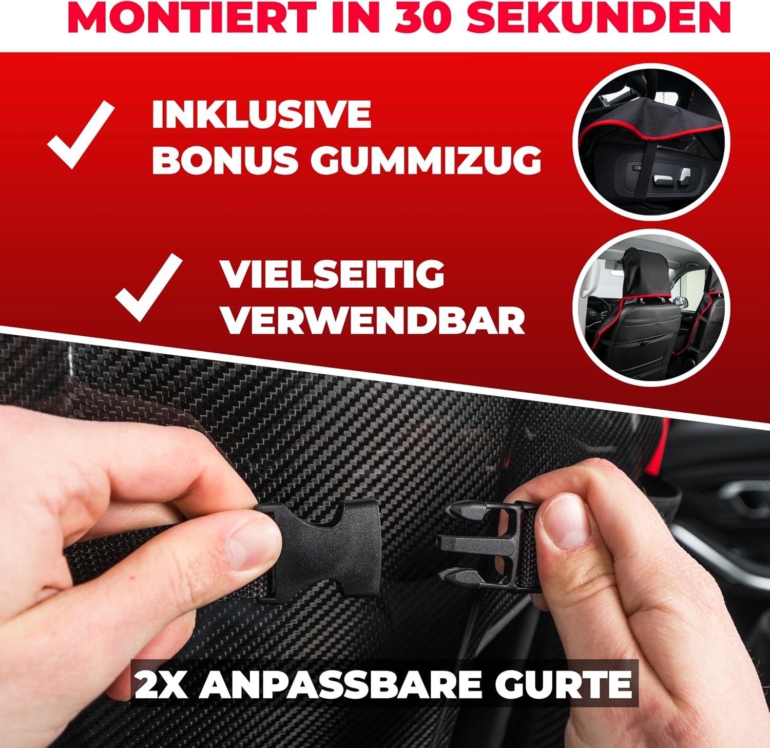 Detalle de Pro2Protect® 2x Autositzschoner Vorderseite – wasserdicht, schmutzabweisend, ohne Seitenairbag