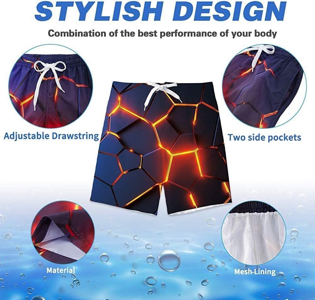 Detalle 2 de Kids4ever Boys Swimming Shorts Funny Printed Quick Dry Beach Board Trunks (6–14 Years)